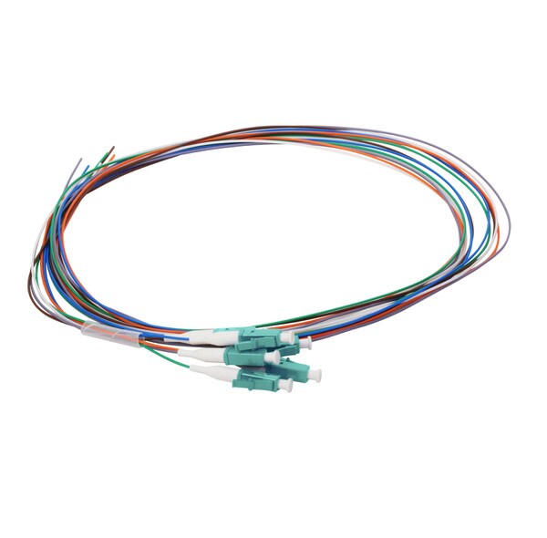 6 Fiber Pigtail, LC/UPC, 900 µm, 50 µm OM3-4, 1m